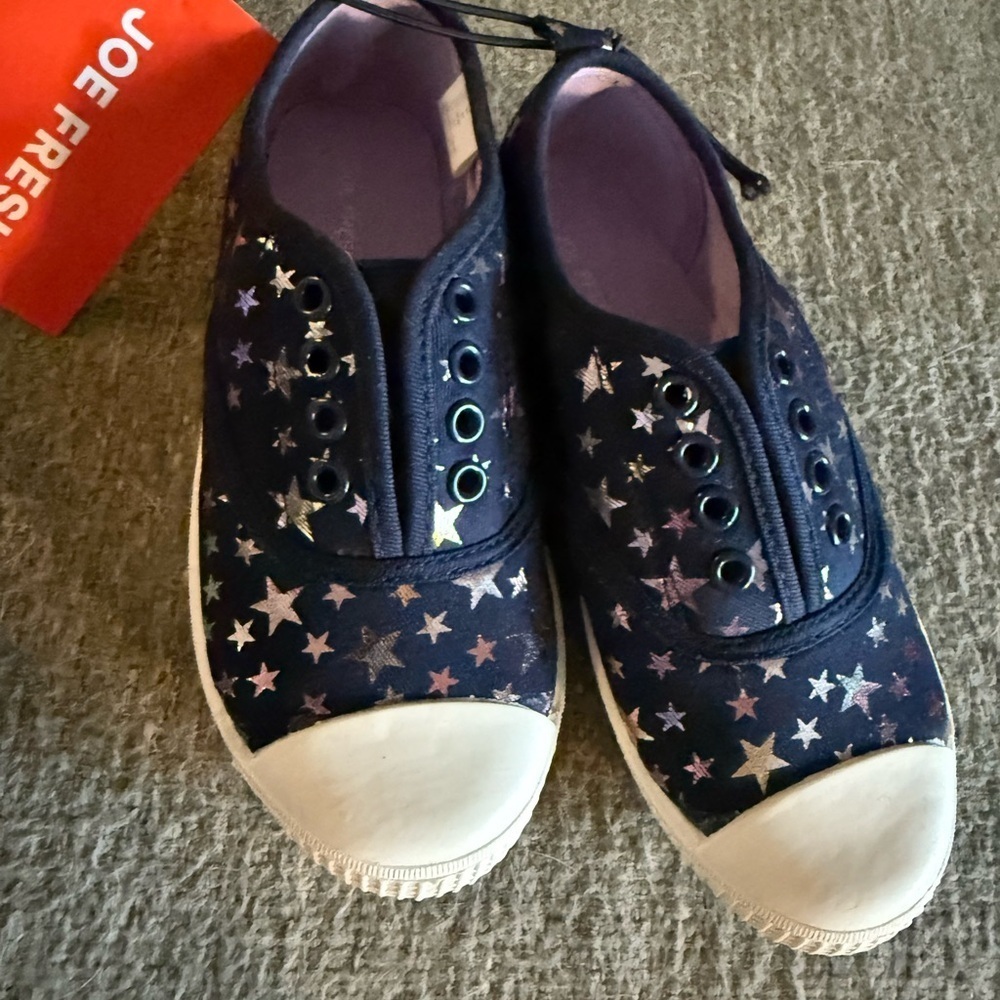 Joe Fresh Blue Starry Sneakers Slip-On Canvas